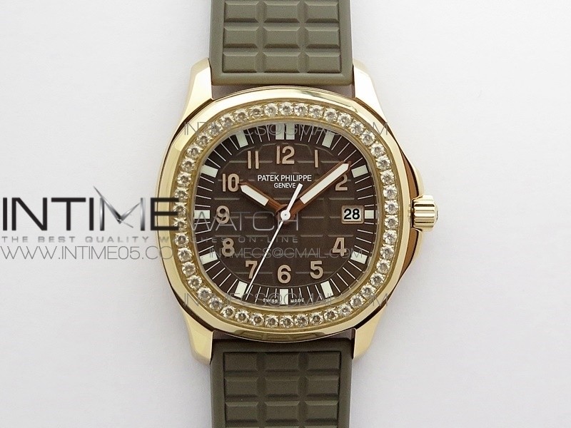 Aquanaut 5067A RG PPF 1:1 Best Edition Brown Textured Dial on Brown Rubber Strap AE23