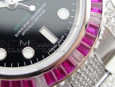 GMT Master II 126710 Red/Blue T Crystal VRF Best Edition Black Dial On SS/Paved Crystal Bracelet  3186 CHS