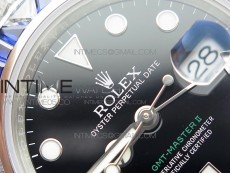 GMT Master II 126710 Red/Blue T Crystal VRF Best Edition Black Dial On SS/Paved Crystal Bracelet  3186 CHS