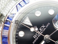 GMT Master II 126710 Red/Blue T Crystal VRF Best Edition Black Dial On SS/Paved Crystal Bracelet  3186 CHS
