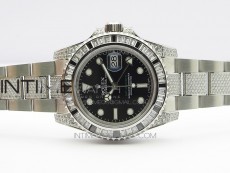 GMT Master II 126710 White/Black T CrystalVRF Best Edition Black Dial On SS/Paved CrystalBracelet  3186 CHS