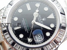 GMT Master II 126710 White/Black T CrystalVRF Best Edition Black Dial On SS/Paved CrystalBracelet  3186 CHS