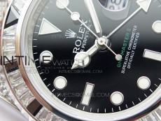 GMT Master II 126710 White/Black T CrystalVRF Best Edition Black Dial On SS/Paved CrystalBracelet  3186 CHS