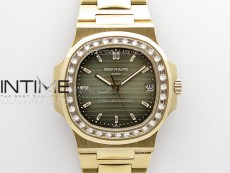 Nautilus 5711/1R T Crystal Bezel PPF V4 1:1 Best Edition Brown Textured Dial on RG Bracelet 324CS (Free box)