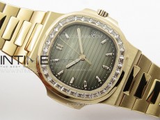 Nautilus 5711/1R T Crystal Bezel PPF V4 1:1 Best Edition Brown Textured Dial on RG Bracelet 324CS (Free box)