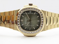 Nautilus 5711/1R T Crystal Bezel PPF V4 1:1 Best Edition Brown Textured Dial on RG Bracelet 324CS (Free box)