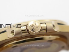 Nautilus 5711/1R T Crystal Bezel PPF V4 1:1 Best Edition Brown Textured Dial on RG Bracelet 324CS (Free box)