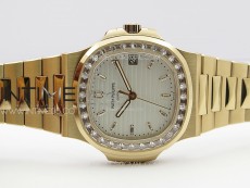 Nautilus 5711/1R T Crystal Bezel PPF V4 1:1 Best Edition White Textured Dial on RG Bracelet 324CS (Free box)