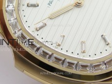 Nautilus 5711/1R T Crystal Bezel PPF V4 1:1 Best Edition White Textured Dial on RG Bracelet 324CS (Free box)