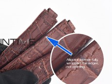 Genuine Alligator Leather Strap with Metal Insert for Rolex