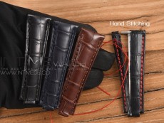 Genuine Alligator Leather Strap with Metal Insert for Rolex