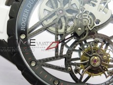 Excalibur Rddbex0393 FC BBR Best Edition Skeleton Dial on White Rubber Strap A2136 Tourbillon V2