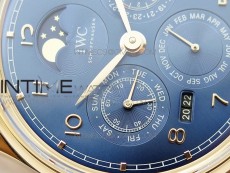 Portuguese Real PR Real Annual Calendar IW5034 RG V9F Best Edition Blue Dial On Black Leather Strap A52610