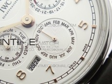 Portuguese Real PR Real Annual Calendar IW5034 V9F Best Edition White dial RG Markers On Brown Leather Strap A52610