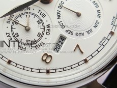 Portuguese Real PR Real Annual Calendar IW5034 V9F Best Edition White dial RG Markers On Brown Leather Strap A52610