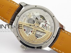 Portuguese Real PR Real Annual Calendar IW5034 V9F Best Edition White dial RG Markers On Brown Leather Strap A52610