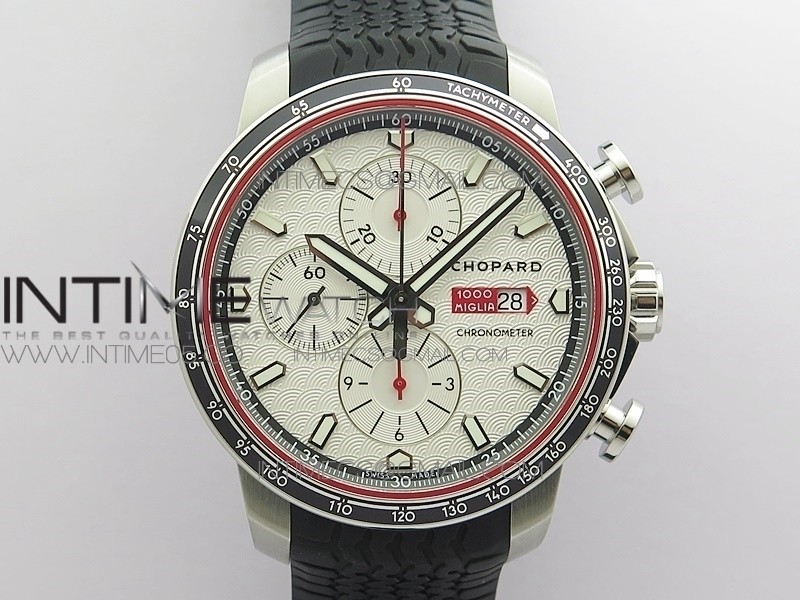 Mille Miglia 168571 SS A7F 1:1 Best Edition White Dial On Black Rubber Strap A7750 to Cal.107179