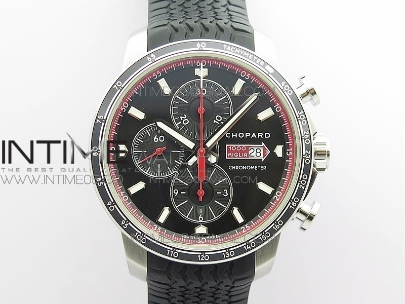 Mille Miglia 168571 SS A7F 1:1 Best Edition Black Dial On Black Rubber Strap A7750 to Cal.107179