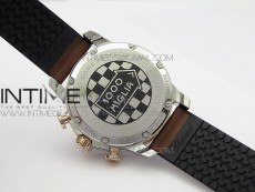 Mille Miglia 168571 SS/RG V7F 1:1 Best Edition Gray Dial On Brown Gummy Strap A7750 to Cal.107179