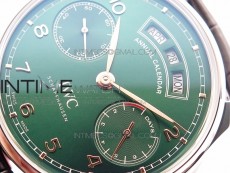 Portuguese Real PR Real Annual Calendar IW503510 ZF 1:1 Best Edition Green Dial on Black Leather Strap A52850
