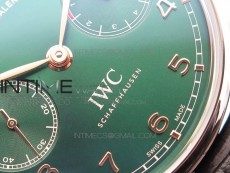 Portuguese Real PR Real Annual Calendar IW503510 ZF 1:1 Best Edition Green Dial on Black Leather Strap A52850