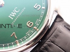 Portuguese Real PR Real Annual Calendar IW503510 ZF 1:1 Best Edition Green Dial on Black Leather Strap A52850