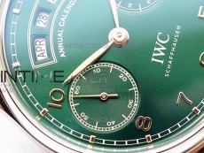 Portuguese Real PR Real Annual Calendar IW503510 ZF 1:1 Best Edition Green Dial on Black Leather Strap A52850