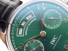 Portuguese Real PR Real Annual Calendar IW503510 ZF 1:1 Best Edition Green Dial on Black Leather Strap A52850