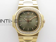 Nautilus 5711/1R Crystal Bezel PPF V4 1:1 Best Edition Brown Textured Dial on RG Bracelet 324CS (Free box)