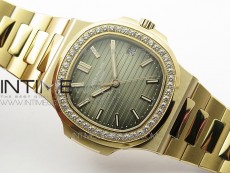 Nautilus 5711/1R Crystal Bezel PPF V4 1:1 Best Edition Brown Textured Dial on RG Bracelet 324CS (Free box)