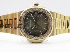 Nautilus 5711/1R Crystal Bezel PPF V4 1:1 Best Edition Brown Textured Dial on RG Bracelet 324CS (Free box)