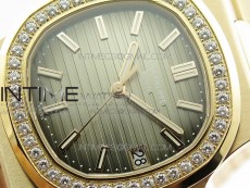 Nautilus 5711/1R Crystal Bezel PPF V4 1:1 Best Edition Brown Textured Dial on RG Bracelet 324CS (Free box)