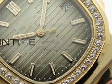 Nautilus 5711/1R Crystal Bezel PPF V4 1:1 Best Edition Brown Textured Dial on RG Bracelet 324CS (Free box)