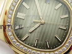 Nautilus 5711/1R Crystal Bezel PPF V4 1:1 Best Edition Brown Textured Dial on RG Bracelet 324CS (Free box)