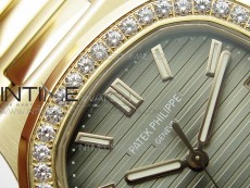Nautilus 5711/1R Crystal Bezel PPF V4 1:1 Best Edition Brown Textured Dial on RG Bracelet 324CS (Free box)