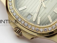 Nautilus 5711/1R Crystal Bezel PPF V4 1:1 Best Edition Brown Textured Dial on RG Bracelet 324CS (Free box)