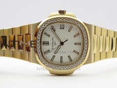 Nautilus 5711/1R Crystal Bezel PPF V4 1:1 Best Edition White Textured Dial on RG Bracelet 324CS (Free box)