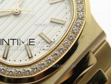 Nautilus 5711/1R Crystal Bezel PPF V4 1:1 Best Edition White Textured Dial on RG Bracelet 324CS (Free box)