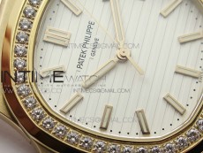 Nautilus 5711/1R Crystal Bezel PPF V4 1:1 Best Edition White Textured Dial on RG Bracelet 324CS (Free box)