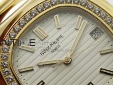 Nautilus 5711/1R Crystal Bezel PPF V4 1:1 Best Edition White Textured Dial on RG Bracelet 324CS (Free box)