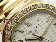 Nautilus 5711/1R Crystal Bezel PPF V4 1:1 Best Edition White Textured Dial on RG Bracelet 324CS (Free box)
