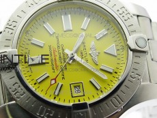 Seawolf 45mm SS B50 1:1 Best Edition SuperLumed Yellow Dial Stick Markers on SS Bracelet A2824(Super Thick Crystal)