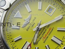 Seawolf 45mm SS B50 1:1 Best Edition SuperLumed Yellow Dial Stick Markers on SS Bracelet A2824(Super Thick Crystal)