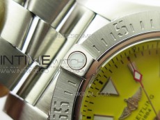 Seawolf 45mm SS B50 1:1 Best Edition SuperLumed Yellow Dial Stick Markers on SS Bracelet A2824(Super Thick Crystal)