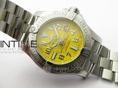 Seawolf 45mm SS B50 1:1 Best Edition SuperLumed Yellow Dial Numeral Markers on SS Bracelet A2824(Super Thick Crystal)