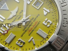 Seawolf 45mm SS B50 1:1 Best Edition SuperLumed Yellow Dial Numeral Markers on SS Bracelet A2824(Super Thick Crystal)