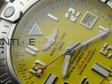 Seawolf 45mm SS B50 1:1 Best Edition SuperLumed Yellow Dial Numeral Markers on SS Bracelet A2824(Super Thick Crystal)