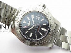 Seawolf 45mm SS B50 1:1 Best Edition SuperLumed Black Dial Sticks Markers on SS Bracelet A2824(Super Thick Crystal)