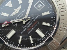 Seawolf 45mm SS B50 1:1 Best Edition SuperLumed Black Dial Sticks Markers on SS Bracelet A2824(Super Thick Crystal)
