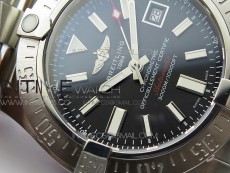 Seawolf 45mm SS B50 1:1 Best Edition SuperLumed Black Dial Sticks Markers on SS Bracelet A2824(Super Thick Crystal)